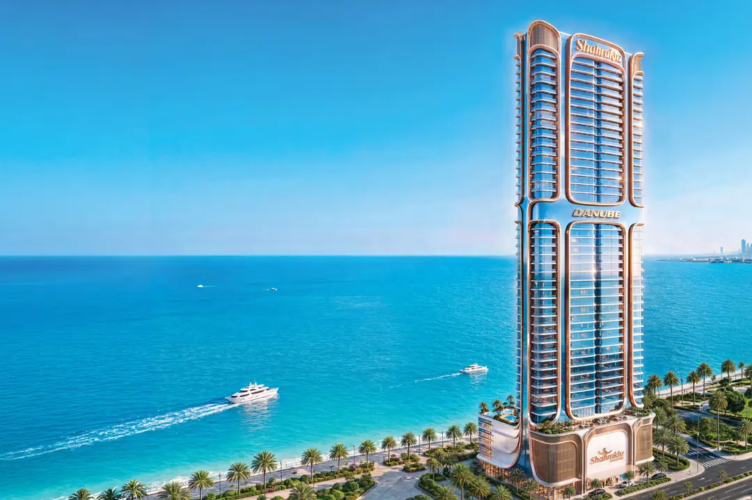 Shahrukhz Residences by Danube waterfront tower in Dubai Maritime City with sea view